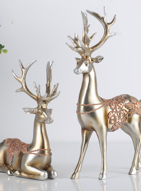欧式酒柜装饰品情侣鹿摆件创意工艺结婚礼物闺蜜送新婚乔迁家居