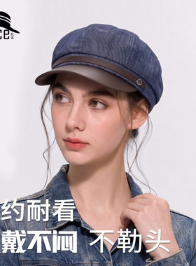 日系复古文艺纯色八角帽女生韩国春秋新款显脸小英伦画家报童帽潮