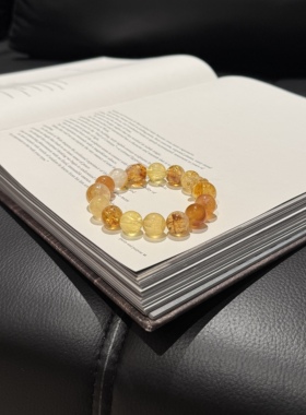 【一叶知秋】12m黄塔胶花萤石玛瑙天然水晶手串多样性发其一Y626