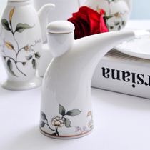 Bone Porcelain Soy Sauce Bottle Vinegar Pot Kitchen Home ceramic soy sauce seasoning pot Small number seasoning jar Sesame Oil Pot with cover leakage