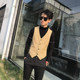 Autumn and winter new suit vest men's Korean version British retro style slim casual professional formal suit vest trend