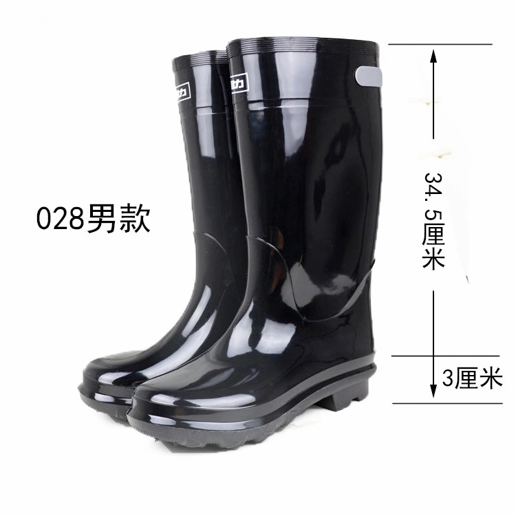 春季上海回力雨鞋男士款防滑防水鞋男黑色加厚劳保胶鞋耐磨-图3