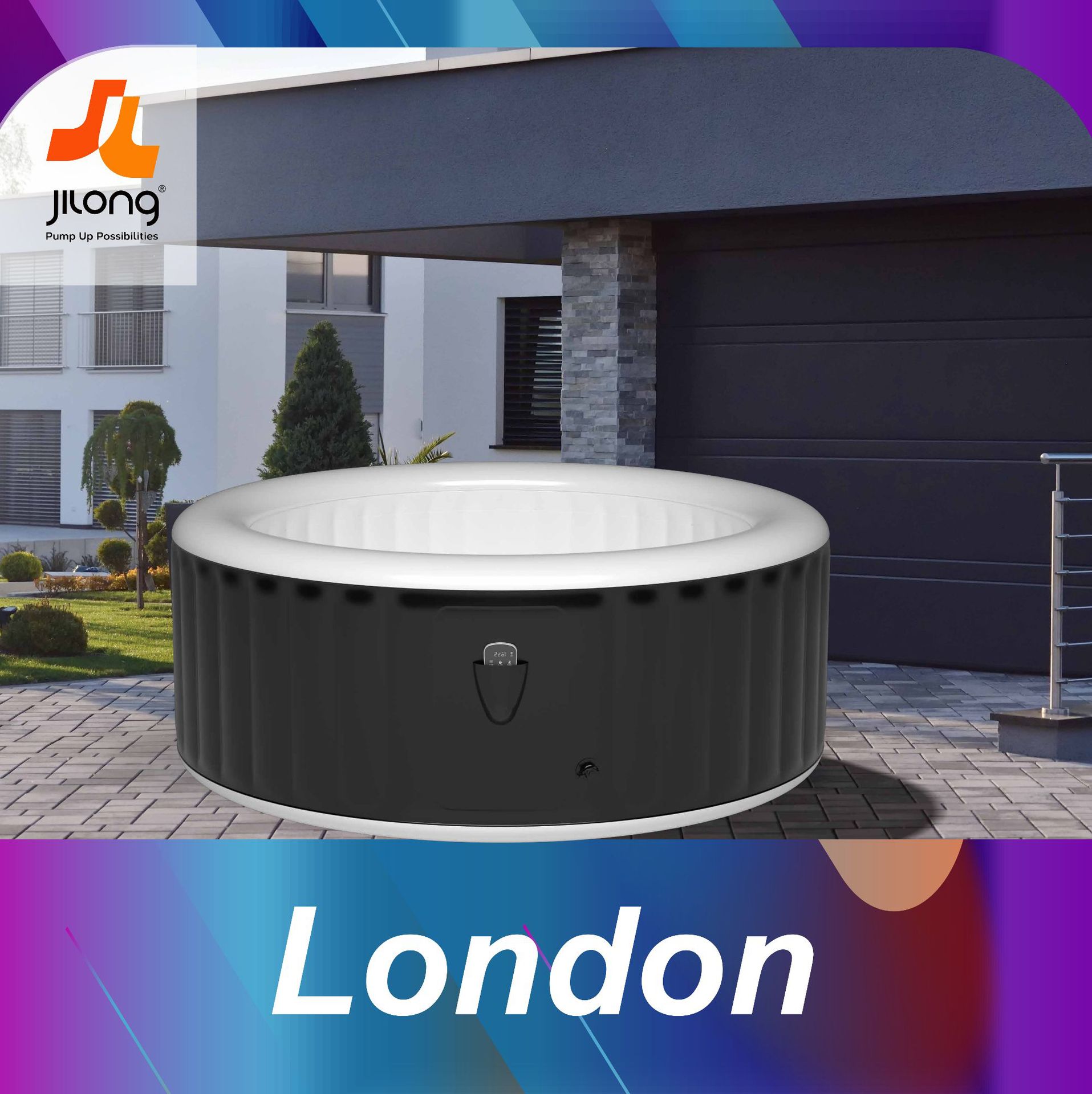 新款 JILONG吉龙浴缸可调节温度加热游泳池按摩家庭浴池夹网水池 - 图1