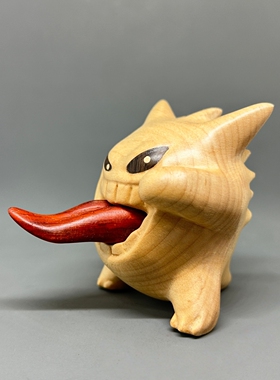 木雕耿鬼摆件怀旧桌面装饰工艺品