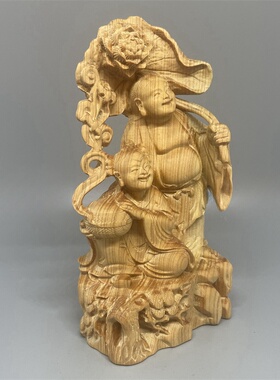 二仙家居摆件崖柏木雕工艺品
