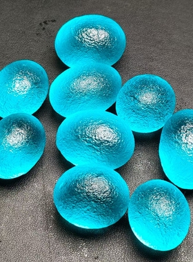 俄罗斯天空蓝玻璃陨石蛋形原石吊坠天然矿标矿物晶体奇石30-40克