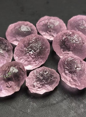 新正品天然莫桑比克粉色玻璃陨石原石裸石未雕刻矿石标本可做吊坠