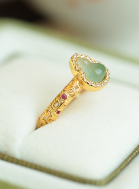 御臻女925银新中式戒指