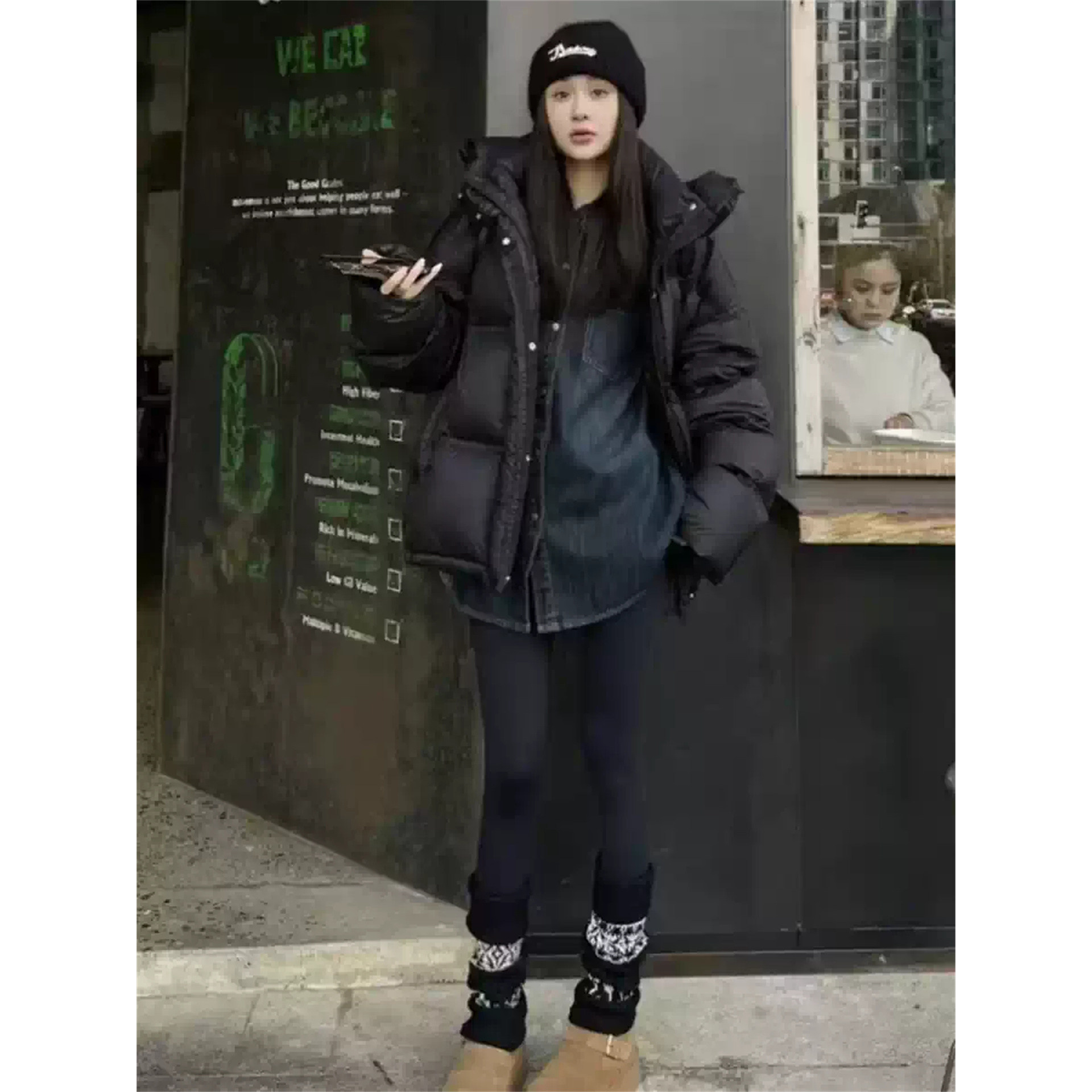 复古港风加绒牛仔衬衫女秋冬季叠穿韩版长袖宽松百搭休闲衬衣外套,淘宝优惠券,粉丝福利购,淘宝优惠卷