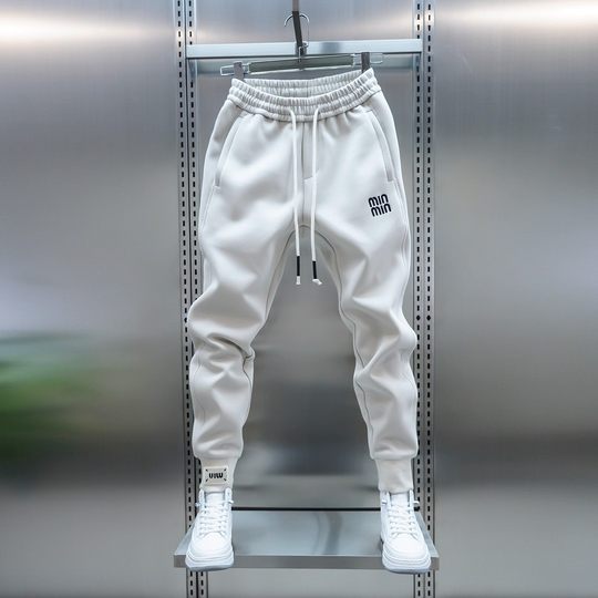 Trendy men's solid color sports sweatpants