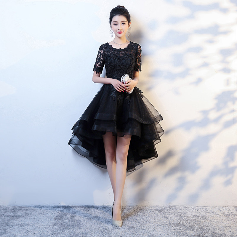 黑色小晚礼服女表演宴会修身时尚气质显瘦派对礼服聚会年会连衣裙