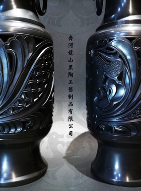 齊河龍山黑陶祈福非遗手工工艺品