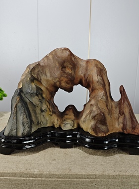 灵璧石摆件洞石五彩石原石原色山形石招财镇宅景观石天然奇石观赏