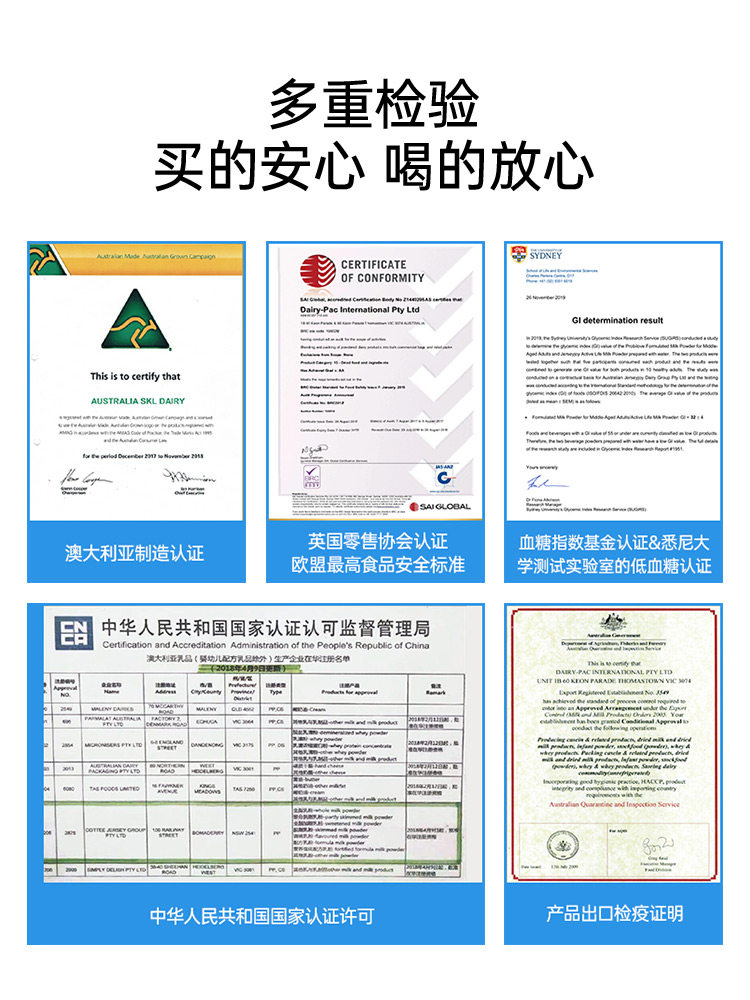 澳洲btn蓝胖子全脂脱脂无糖牛奶粉 Skyshop海外成人奶粉