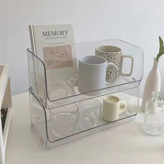 Acrylic transparent desktop storage box facial mask cosmetics perfume skin care products dressing table T-shaped sundry storage rack