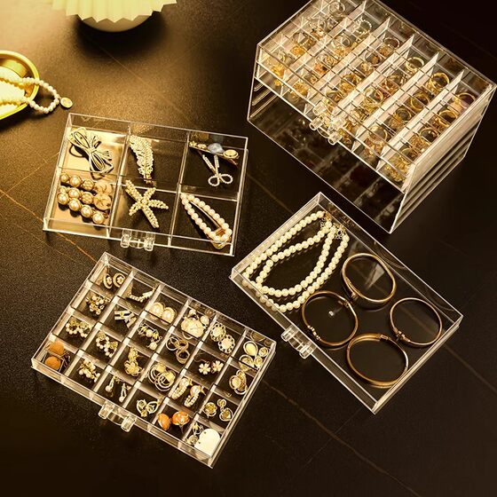 Jewelry Box Earrings Jewelry Dustproof Storage Box