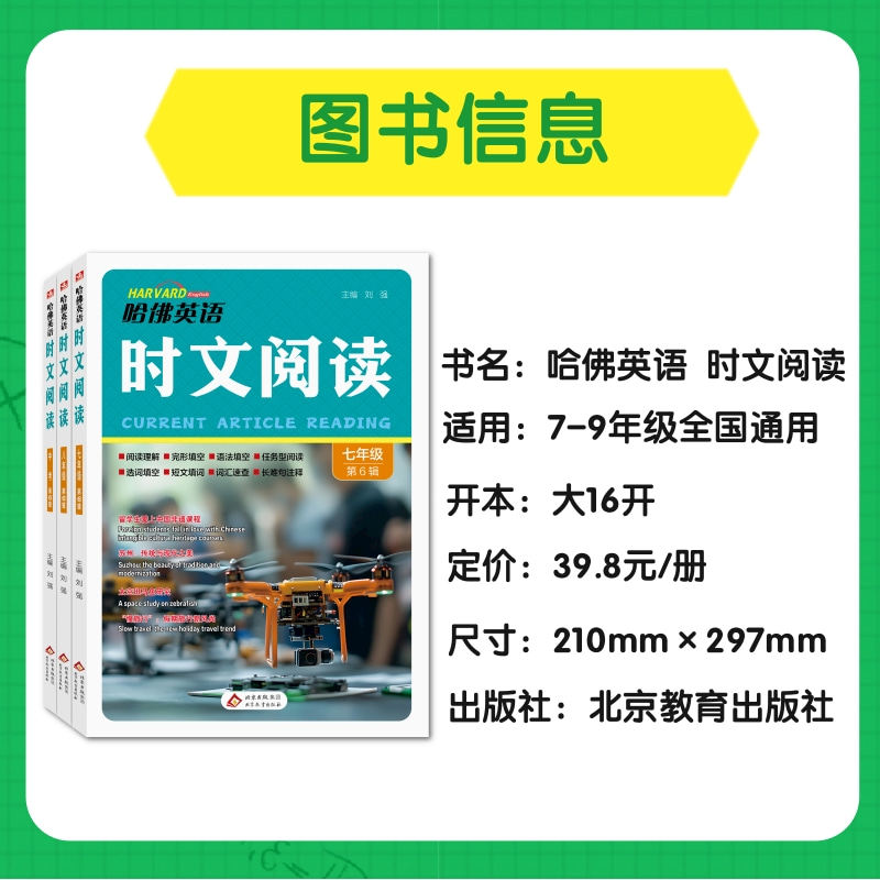 2025哈佛英语时文阅读七7八8九9年级第四辑期初一二三中考上下册阅读理解完形填空任务型阅读语法/选词填空短文填词长难句注释哈弗