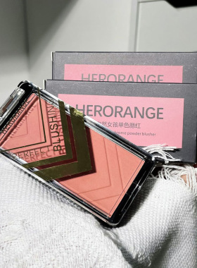 HERORANGE~元气女孩单色腮红提升气色自然裸装细腻高光修容一体盘