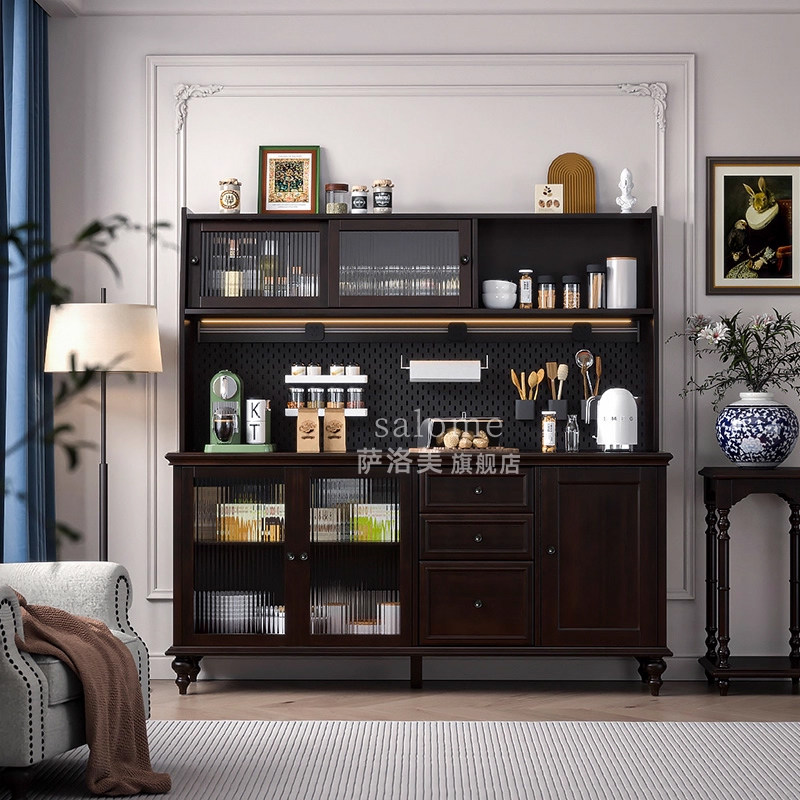 萨洛美式茶水备餐边柜轻奢复古全实木多功能法式中古客厅咖啡酒柜,淘宝优惠券,粉丝福利购,淘宝优惠卷