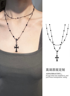 十字架项链甜酷辣choker颈链配饰