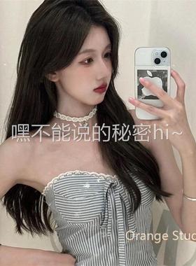 白色蕾丝十字架蝴蝶结绑带choker