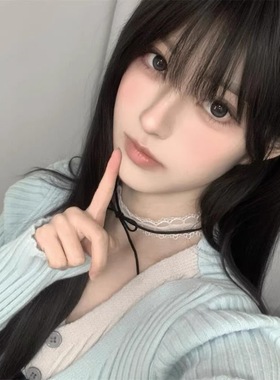 夏日纯欲风白色蕾丝蝴蝶结项圈女颈带脖子配饰颈链高级感项链绳薄