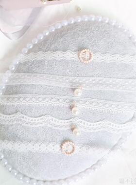 纯欲风白色镂空蕾丝颈带珍珠圆扣项圈choker颈链锁骨链项链长短款