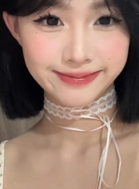 超仙白色蝴蝶结蕾丝choker项链