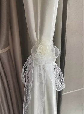 白色纯欲蕾丝花飘带发带女绑发