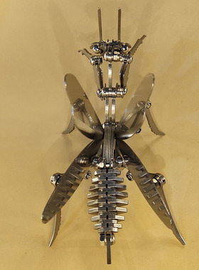 不绣钢螳螂模型金属螳螂摆件礼品