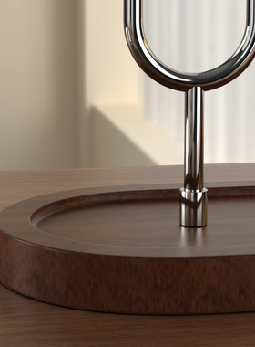 实木桌面小型置物架入户玄关装饰摆件钥匙收纳挂架复古首饰手串盘