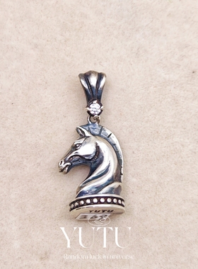 YUTU原创S925银马头吊坠时尚轻奢个性气质简约百搭