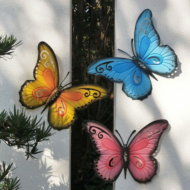 佳鲤推荐户外庭院花园墙面装饰铁艺蝴蝶创意遮丑挂件院子向日葵 - 图2