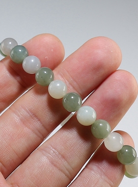 【高性价比】保真和田玉手链 小女生天然多彩细圆珠手串 楼叔孤品