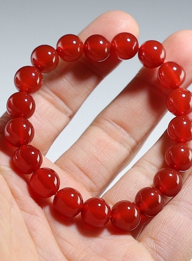 【促销款】红玛瑙手链 卡10mm男女情侣本命年手串送备珠1颗 楼叔
