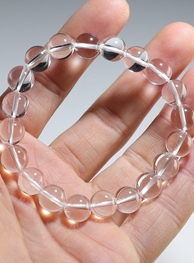 【新品】白水晶手链 卡10圆珠女款手串 楼叔