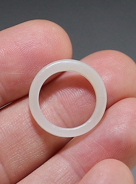 跑环戒指白玉和田玉情侣