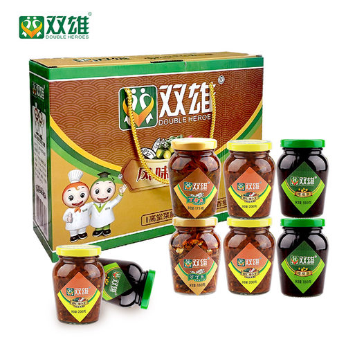 双雄潮汕特产橄榄菜丁香鱼仔沙丁鱼虾仁菜脯礼盒装酱菜潮州手信 - 图2