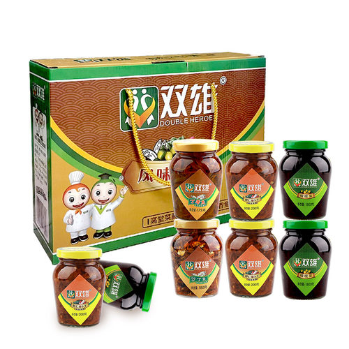 双雄潮汕特产橄榄菜丁香鱼仔沙丁鱼虾仁菜脯礼盒装酱菜潮州手信 - 图1