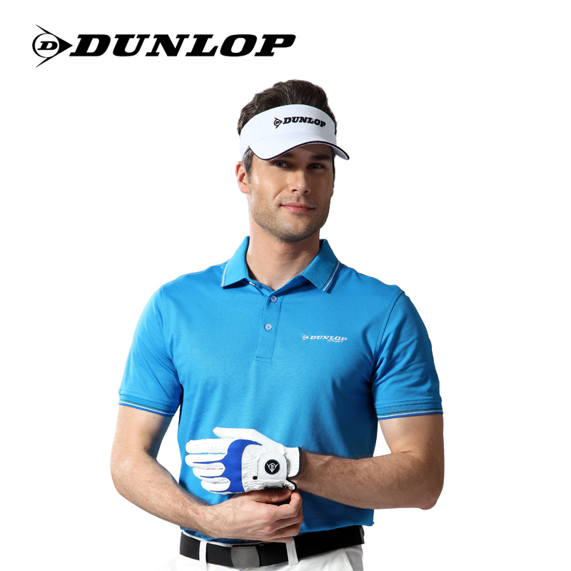 英國DUNLOP正品高爾夫服裝男款短袖T恤男士絲光棉Polo衫球衣