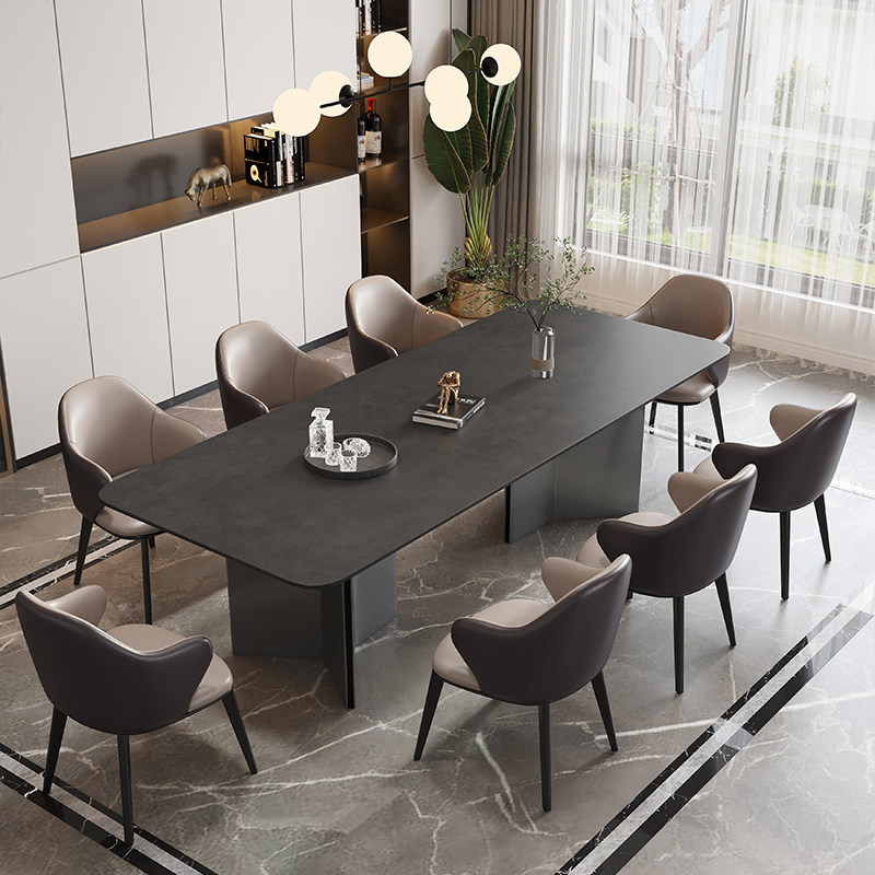 潘多拉岩板餐桌轻奢高端简约现代长方形家用饭桌意式餐桌椅子组合,淘宝优惠券,粉丝福利购,淘宝优惠卷