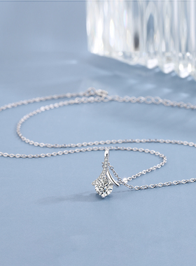 S925纯银人字型项链女轻奢