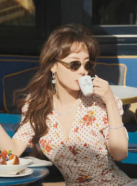 复古老钱风明星同款金属框墨镜