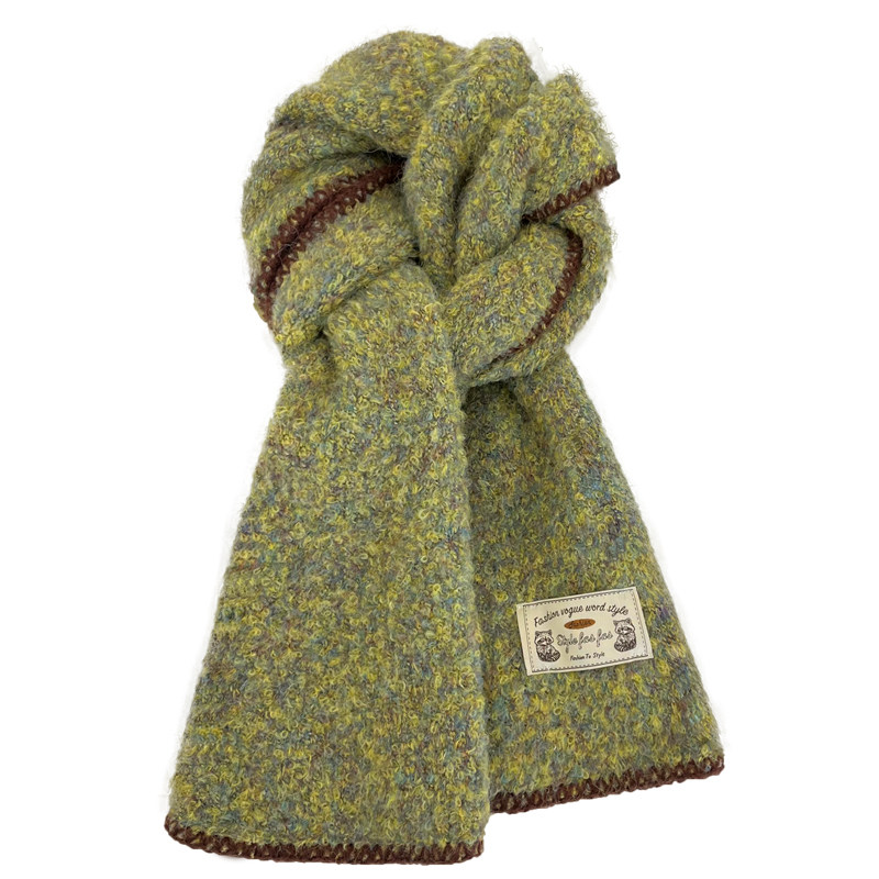 2025新款韩版氛围感绿色百搭小熊标围巾女秋冬保暖护颈软糯围脖潮,淘宝优惠券,粉丝福利购,淘宝优惠卷