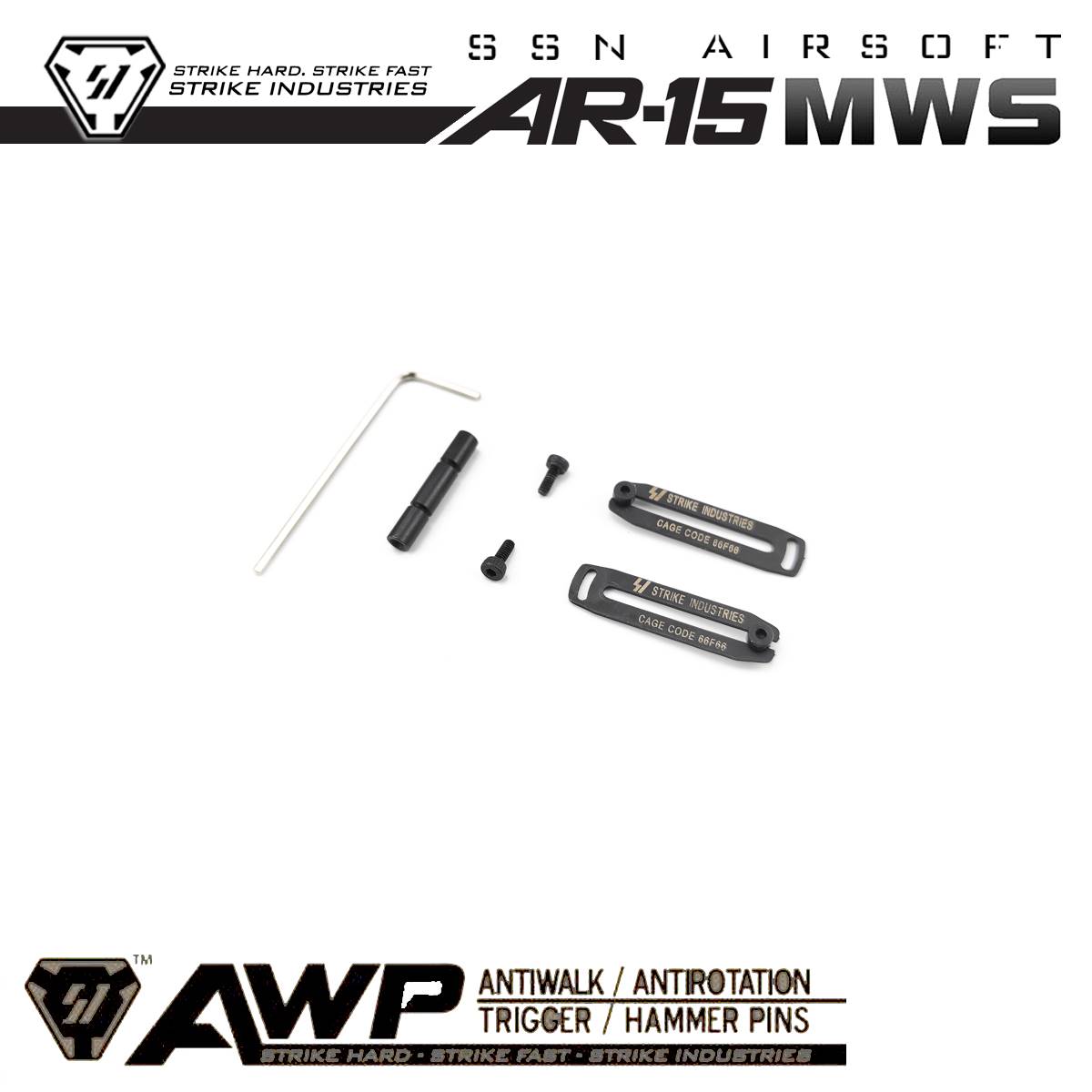 精工【SI mws PIN锁】ssn 金属 标准M4机闸 ar15 双边 中锁 jmt - 图0