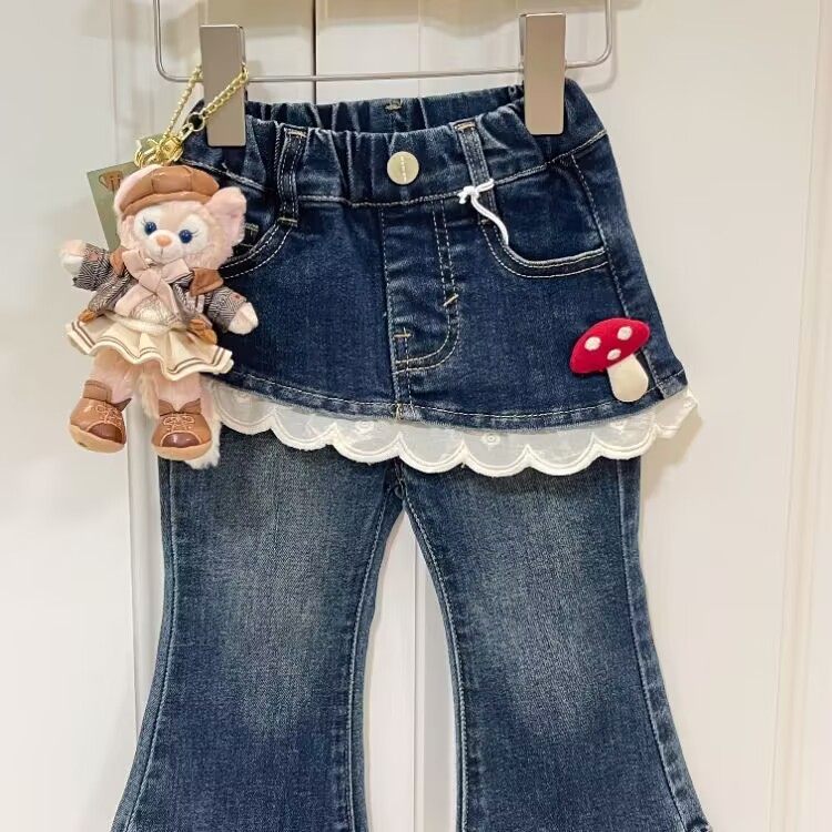 女童休闲百搭牛仔裤2025春秋装新款宝宝洋气甜美喇叭裤女孩长裤子,淘宝优惠券,粉丝福利购,淘宝优惠卷