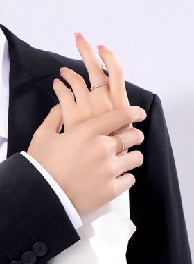 共度余生情侣对戒s925纯银戒指小众莫比乌斯食戒七夕礼物送女友