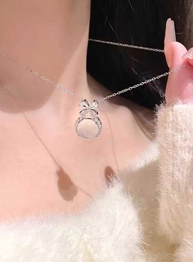 S925纯银在逃公主项链女高冰高透玉髓吊坠直播网红小红书同款饰品