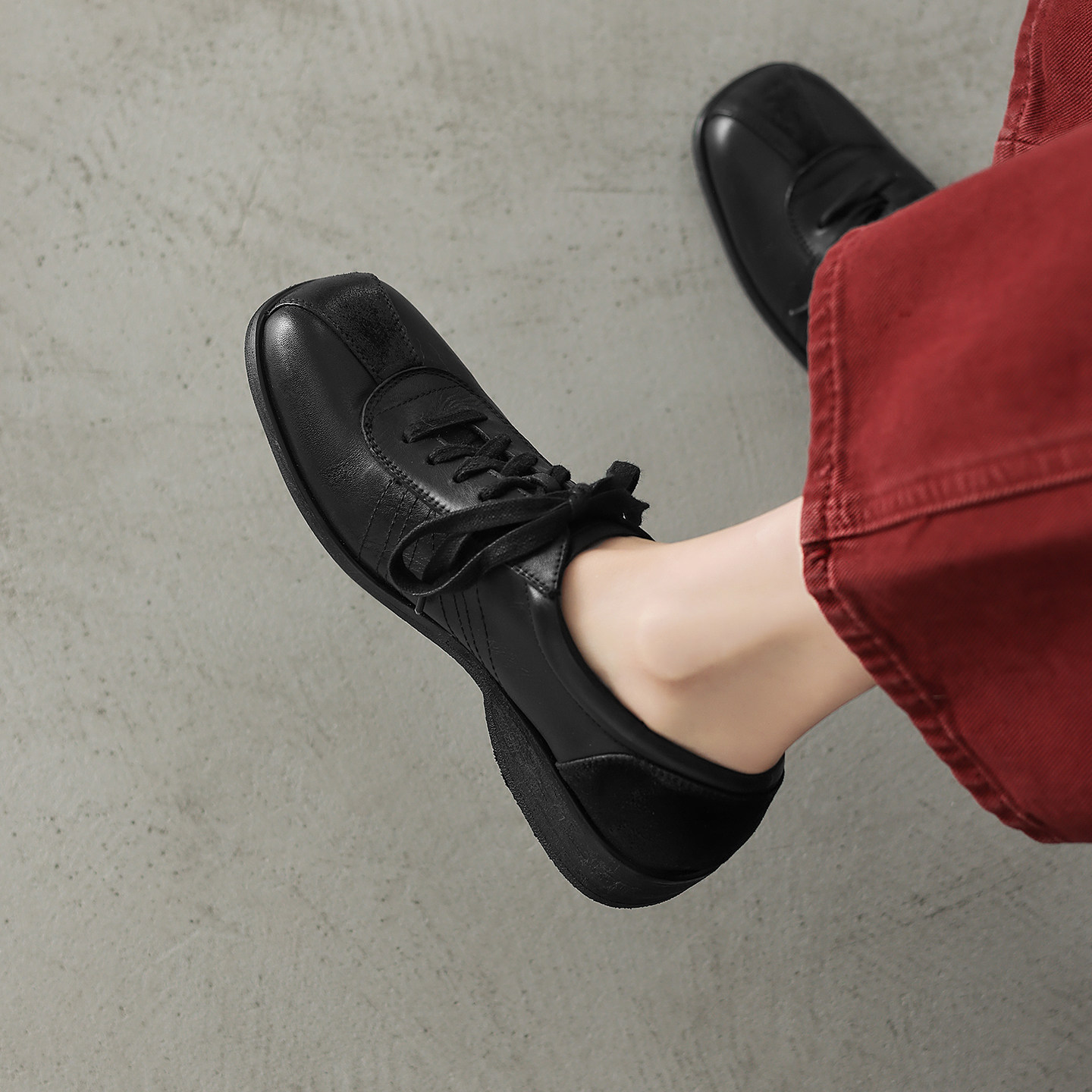 lorem香港 2026春季英伦复古小皮鞋粗跟方头系带休闲百搭深口单鞋,淘宝优惠券,粉丝福利购,淘宝优惠卷