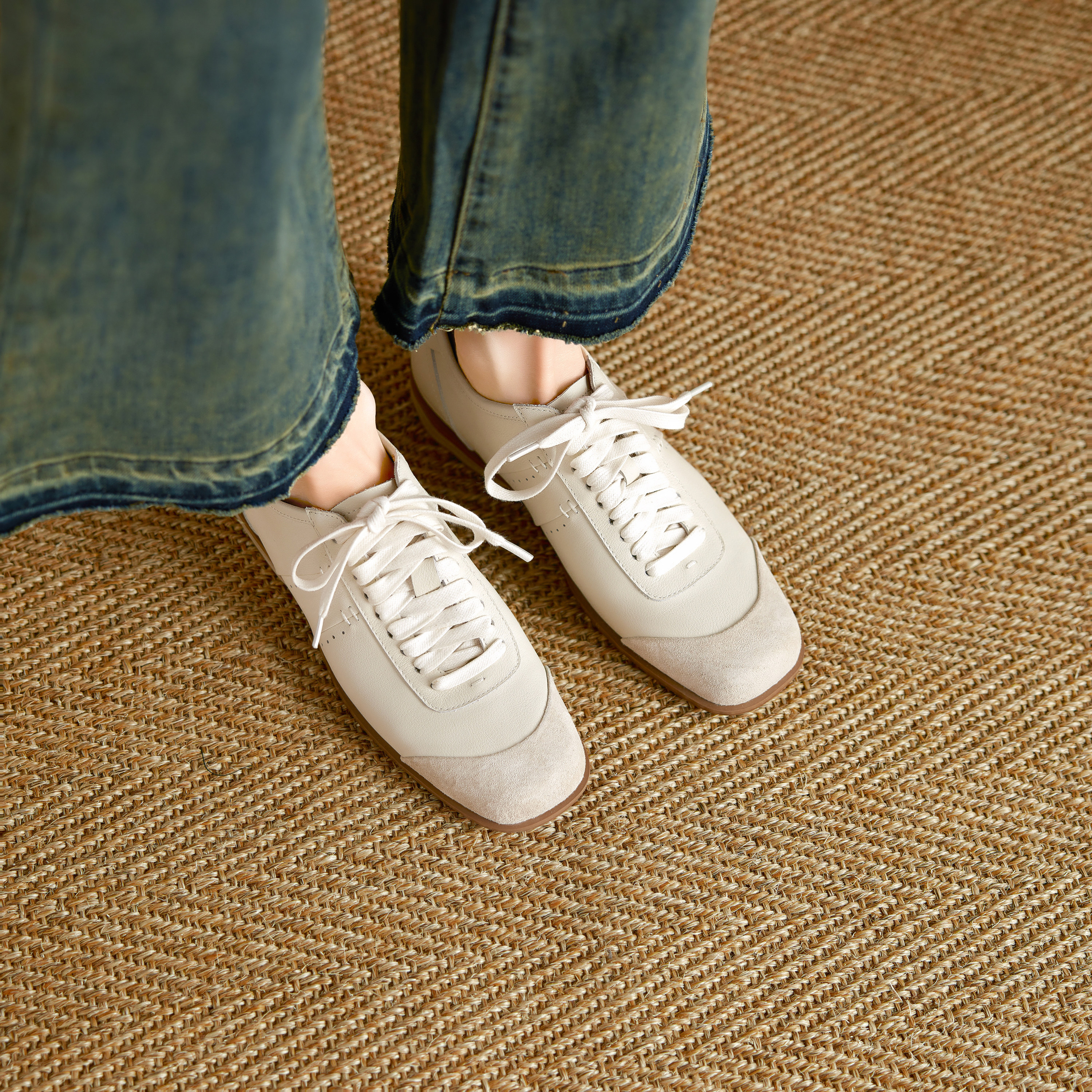 lorem香港 26春季新款德训鞋平跟方头系带简约百搭深口休闲小皮鞋,淘宝优惠券,粉丝福利购,淘宝优惠卷